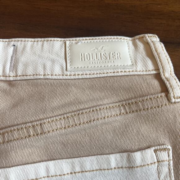 Hollister Ultra High-Rise Mom Jean Two Tone Tan Cream Women's W27L27 5R Festcore - Picture 4 of 10
